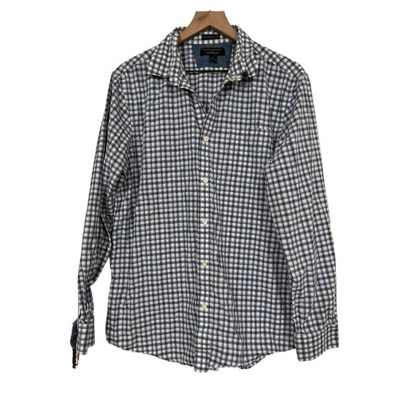 Banana Republic Factory Mens Standard Fit Soft Wash Checked Shirt Size Large - Picture 1 of 6